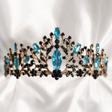 Felicity's Tiara in Teal Blue, Black & Antique Gold