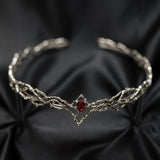 King's Crown in Silver & Faux Red Ruby