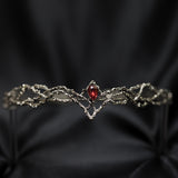 King's Crown in Silver & Faux Red Ruby