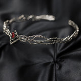 King's Crown in Silver & Faux Red Ruby