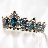 Michelle's Tiara in Teal Blue & Antique Gold