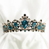 Michelle's Tiara in Teal Blue & Antique Gold