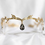 Octavia’s Crystal Drop Head Band in Gold & Gray