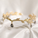 Octavia’s Crystal Drop Head Band in Gold & Gray