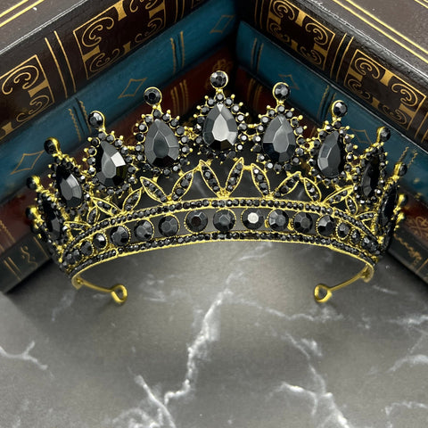 Saya's Tiara in Black & Antique Gold